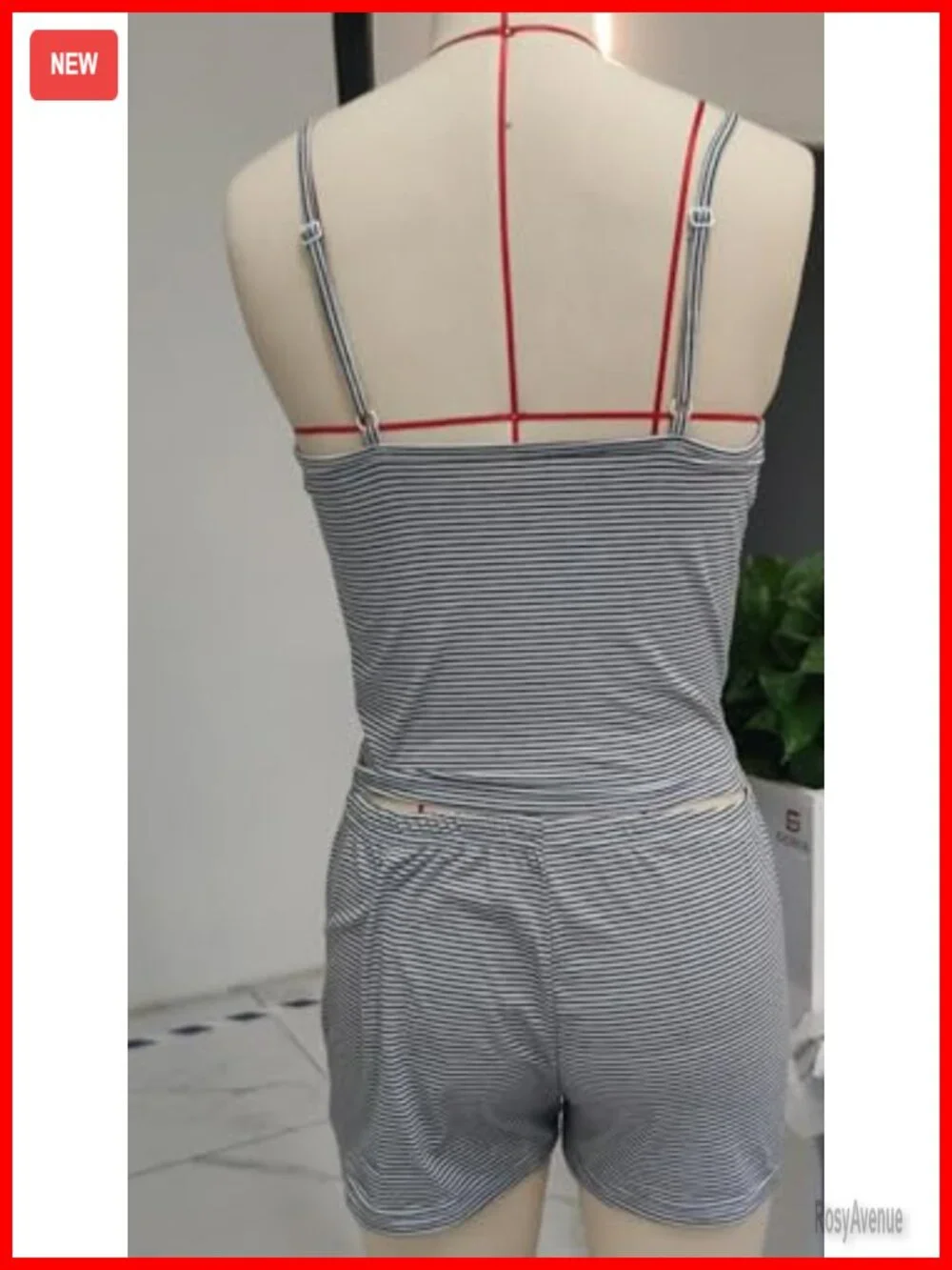 Women Sexy 2 Piece Pajama Set Floral Print Lace Trim Cami Tank Top Shorts